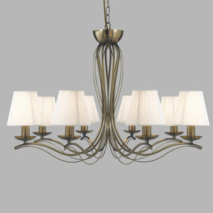 Lampadario Industrial-Nordico Andretti Acciaio Ottone 8 Luci E14