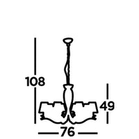 Lampadario Industrial-Nordico Andretti Acciaio Ottone 8 Luci E14