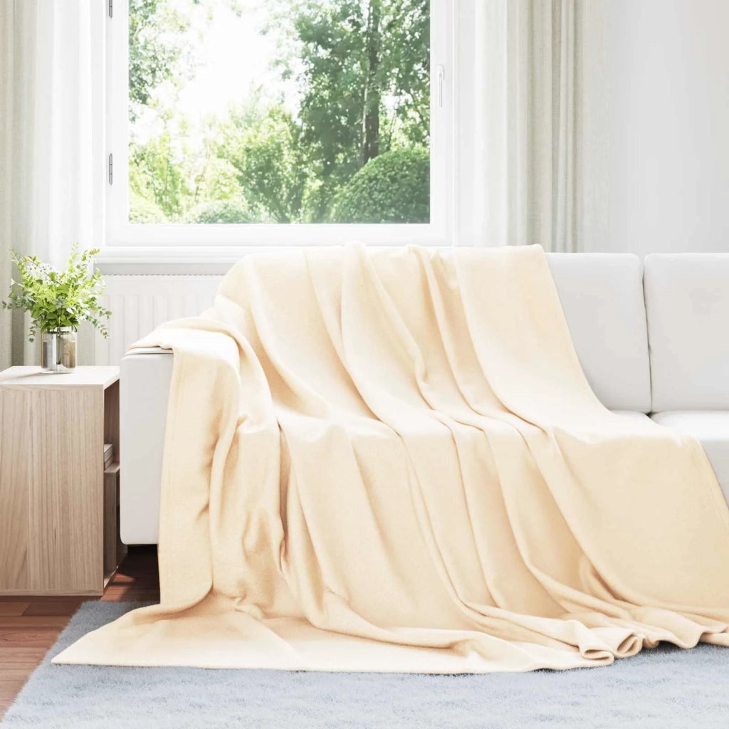 Coperte da Pile 6 pz Crema 270 x 240 cm Panno