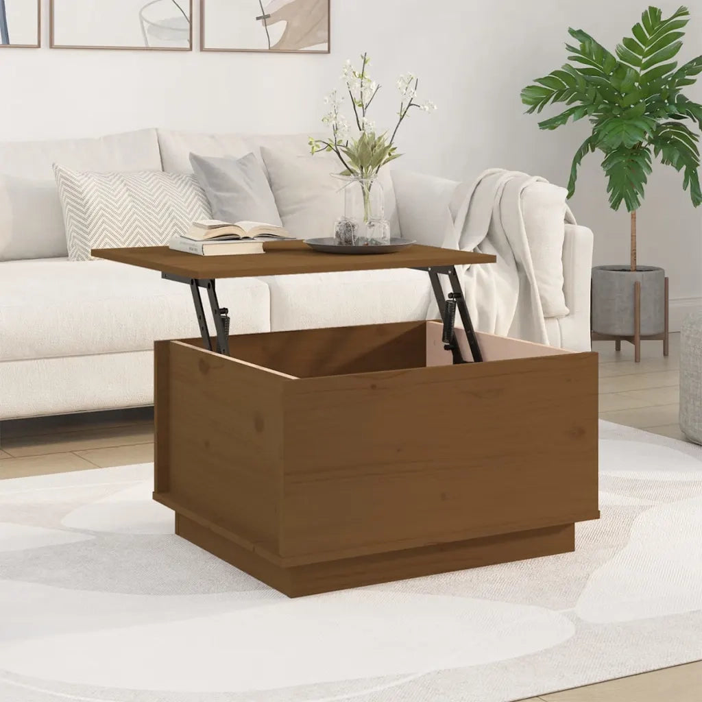 Tavolino da Salotto ambra 60x50x35 cm in Legno Massello di Pino 813418