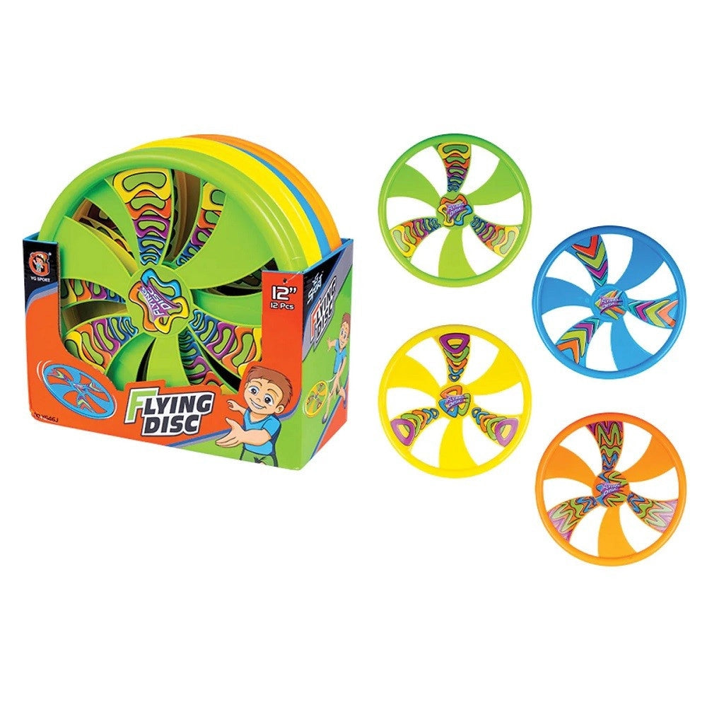 Trade Shop - Frisbee 30cm Disegno Stampato Disco Giochi Sport Bambini 4 Colori Ass. 6563027 -