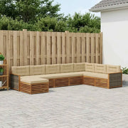 Set di divani da esterno con cuscino 8 pcs Naturale e Beige 3383711