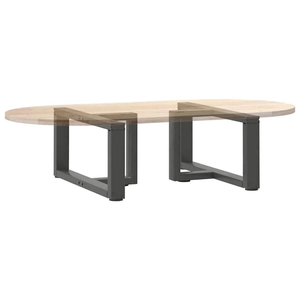 Set di 2 gambe per tavolino da caffè a forma di T resistenti e regolabili 60 x 25 x 31 cm in acciaio antracite 02_0057284