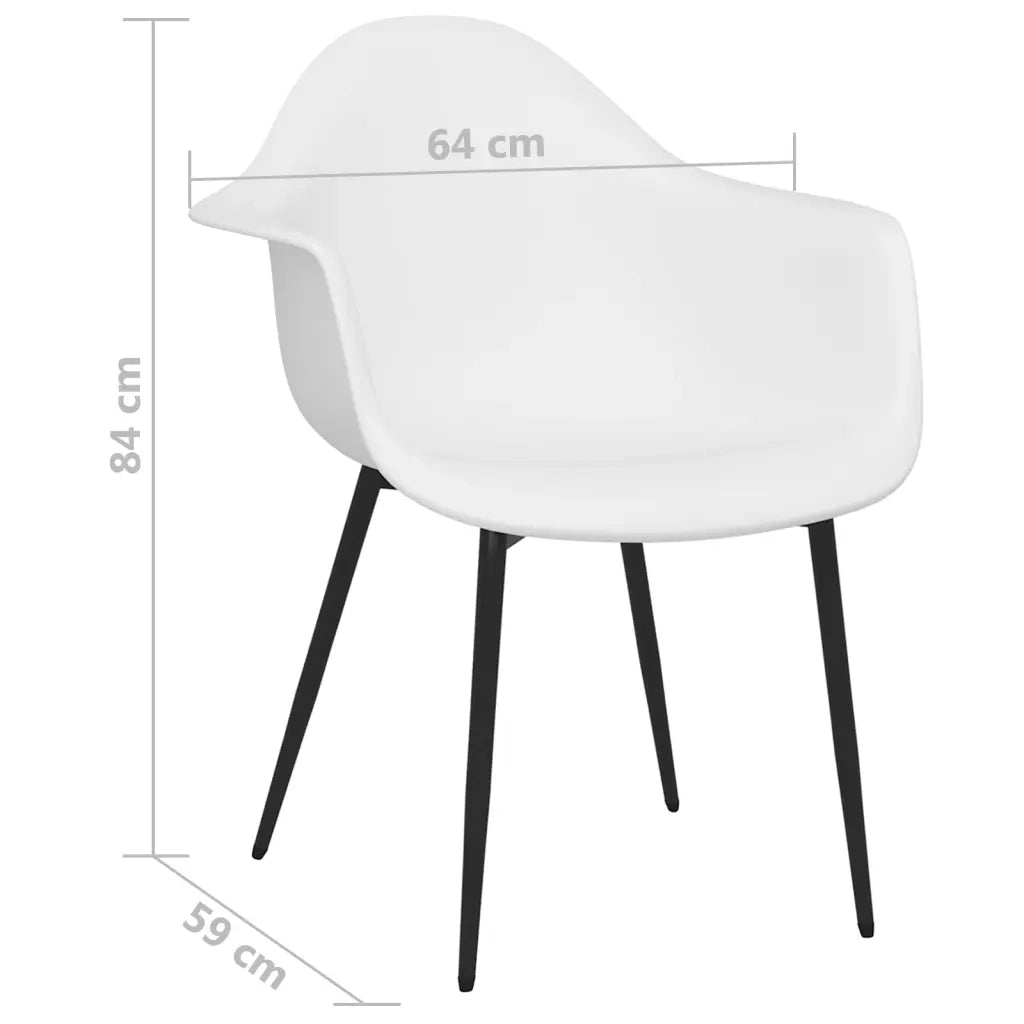 Sedie da Pranzo 6 pz Bianche in PP 3082356