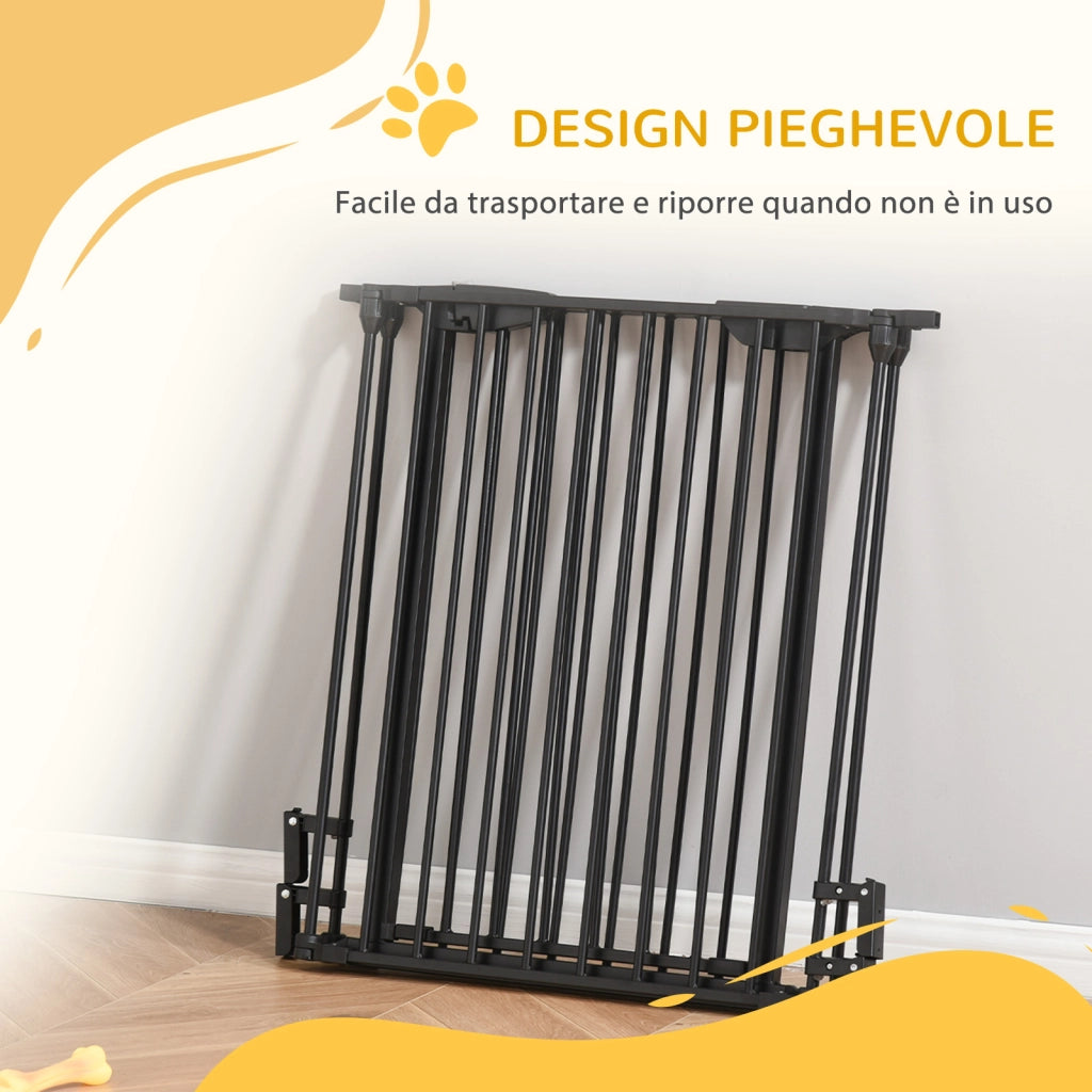 Cancellino per Cani Pieghevole a 3 Pannelli ¨C zephmum ¨C Nero 180x3x74.5 cm