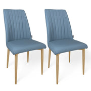 Sedia da pranzo imbottita in ecopelle blu avio – Francine (2 Pz.) - SD41FRPM