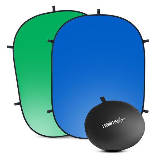 Fondale fotografico pieghevole 2 in 1 grigio/blu 150 x 210 cm, sfondo per foto e video con borsa da trasporto