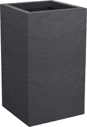 Piatto quadrato con decorazione in pietra imitativa per piante - zona di accumulo d'acqua 36L - 29,5 x 29,5 x 49,5 cm - grigio ciottolato