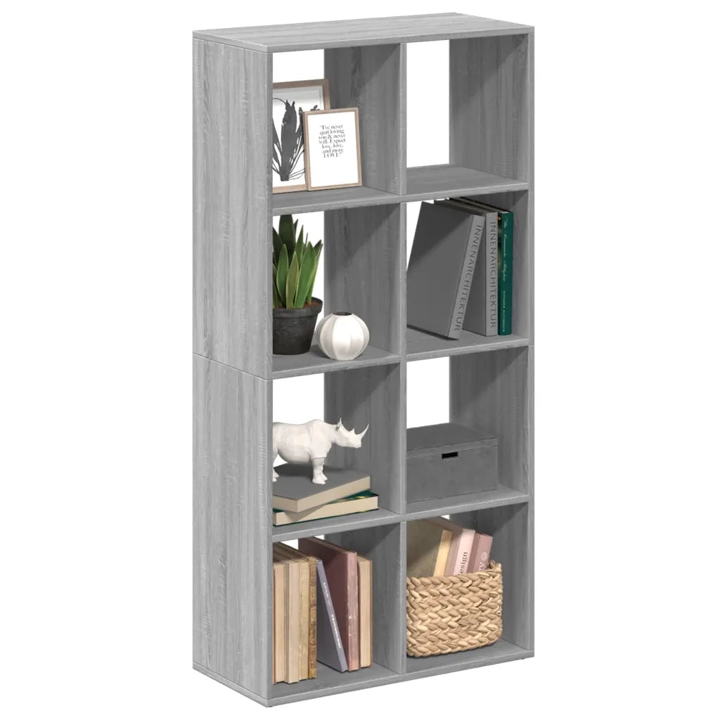 Libreria Divisorio-Scaffale per Libri-Mobile di Stoccaggio Grigio Sonoma 69,5x29x137,5cm in Truciolato