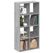 Libreria Divisorio-Scaffale per Libri-Mobile di Stoccaggio Grigio Sonoma 69,5x29x137,5cm in Truciolato