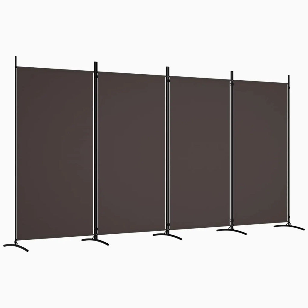 Divisorio a 4 Pannelli Marrone 346x180 cm in Tessuto 350263