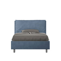 Letto 1 Piazza E Mezzo 120x190 cm Senza Rete Imbottito in Microfibra Antea Large Blu