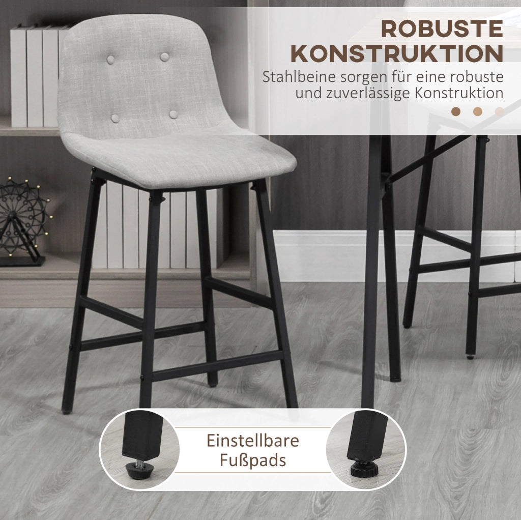 Set tavolo bar con 4 sgabelli, marrone chiaro, 120x60 cm