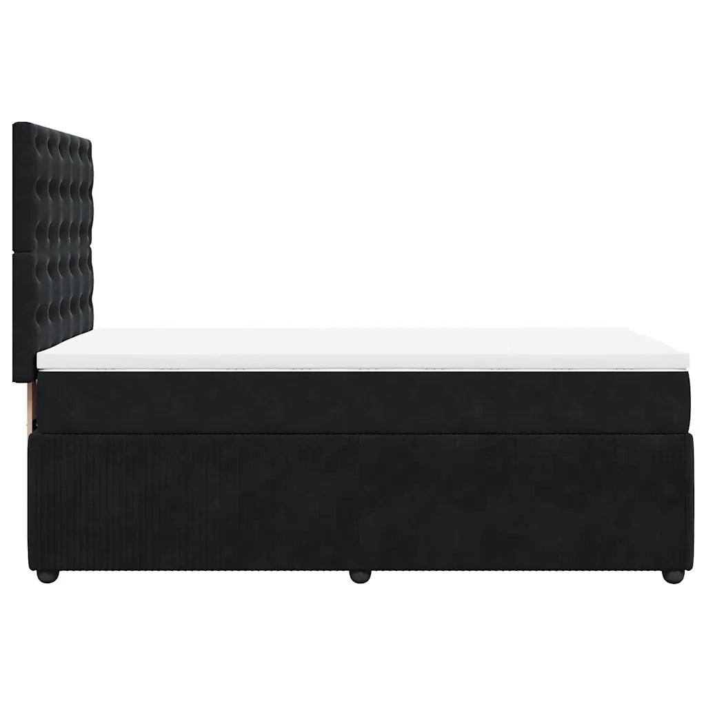 Giroletto a Molle con Materasso Nero 90x190 cm in Velluto 3292228