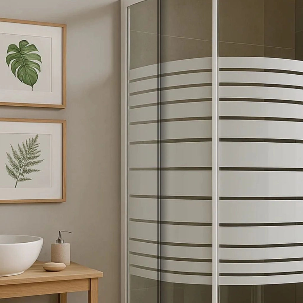 Ogomondo box doccia semicircolare bianco due ante cristallo temprato *** misure 87-89,5x87-89,5xh185 cm serigrafato, ...