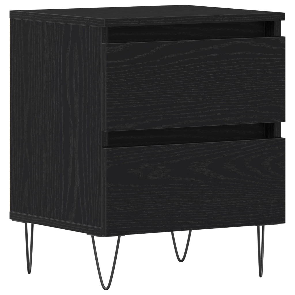 Comodino  Nero Rovere 40x35x50 cm Legno ingegnerizzato