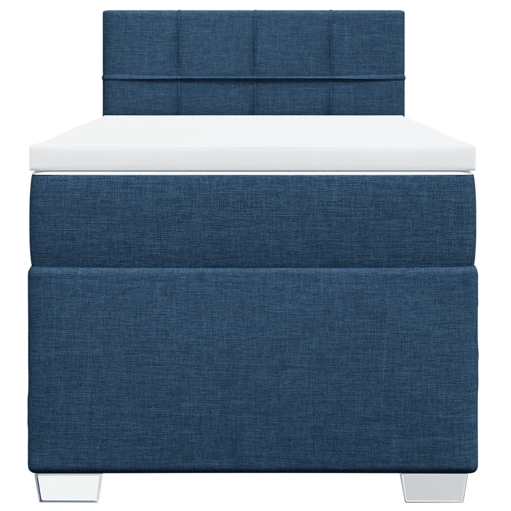 vidaXL Giroletto a Molle con Materasso Blu 90x200 cm inTessuto