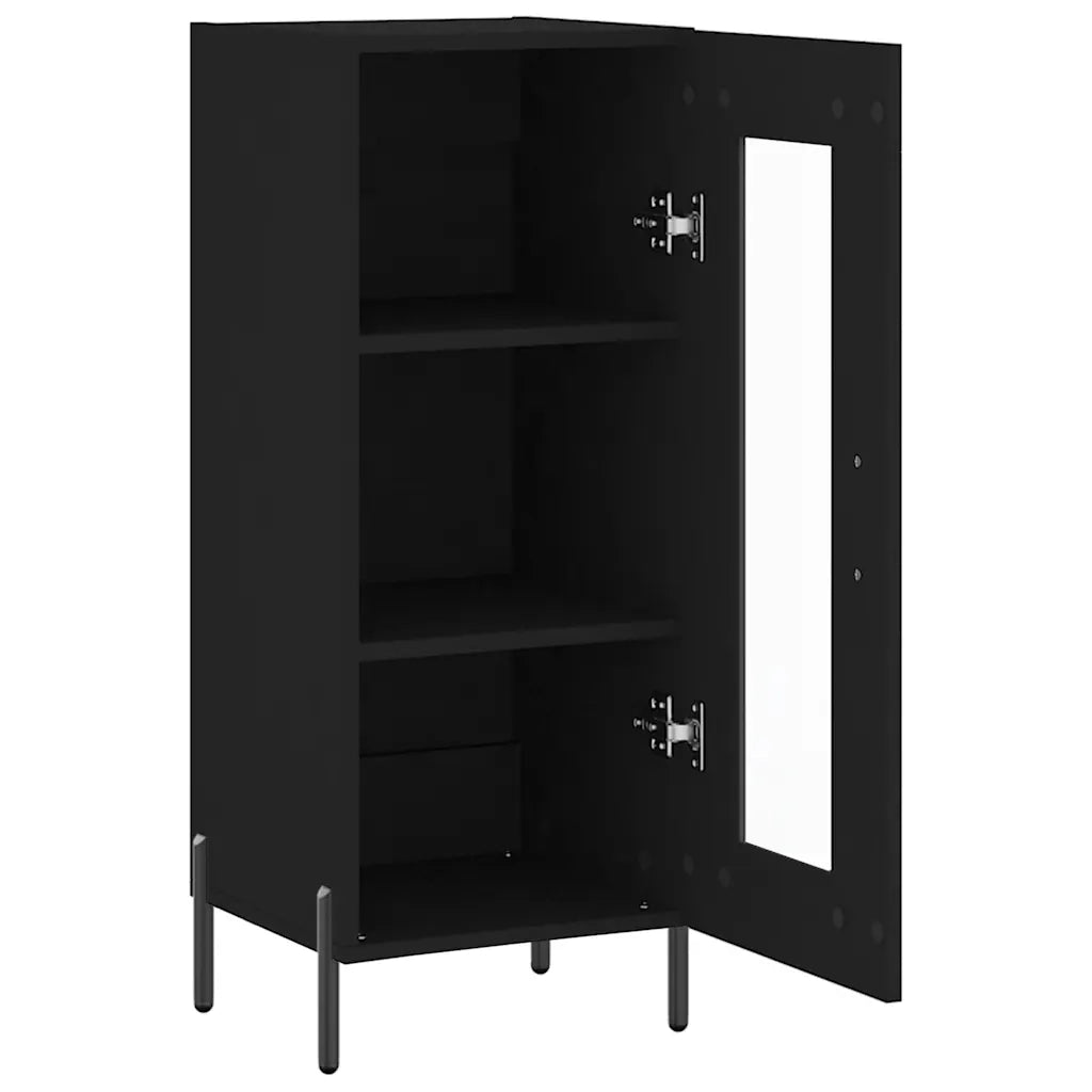 Credenza | Madia | Buffet da pranzo | Armadio da pranzo Nero 34,5x34x90 cm in Legno Multistrato