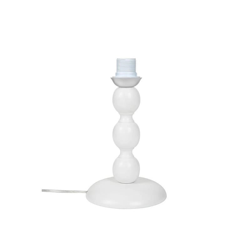 LAMPADA DA TAVOLO LAGUNAH BASE IN LEGNO BIANCO E PARALUME IN TESSUTO BEIGE 48H CM