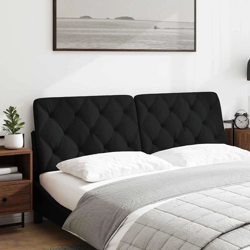 Coussin de tête de lit noir 160 cm tissu