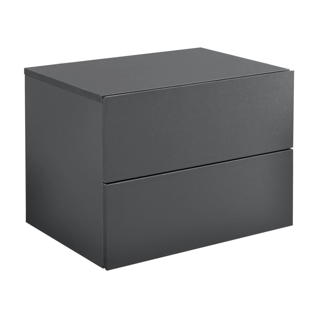 Comodino da Parete Ampfing con 2 Cassetti 40x29x30 cm Grigio Scuro [en.casa]