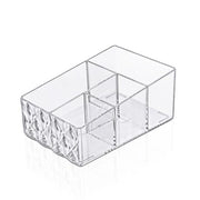 Organizer porta trucchi e cosmetici in plastica trasparente con 4 scomparti