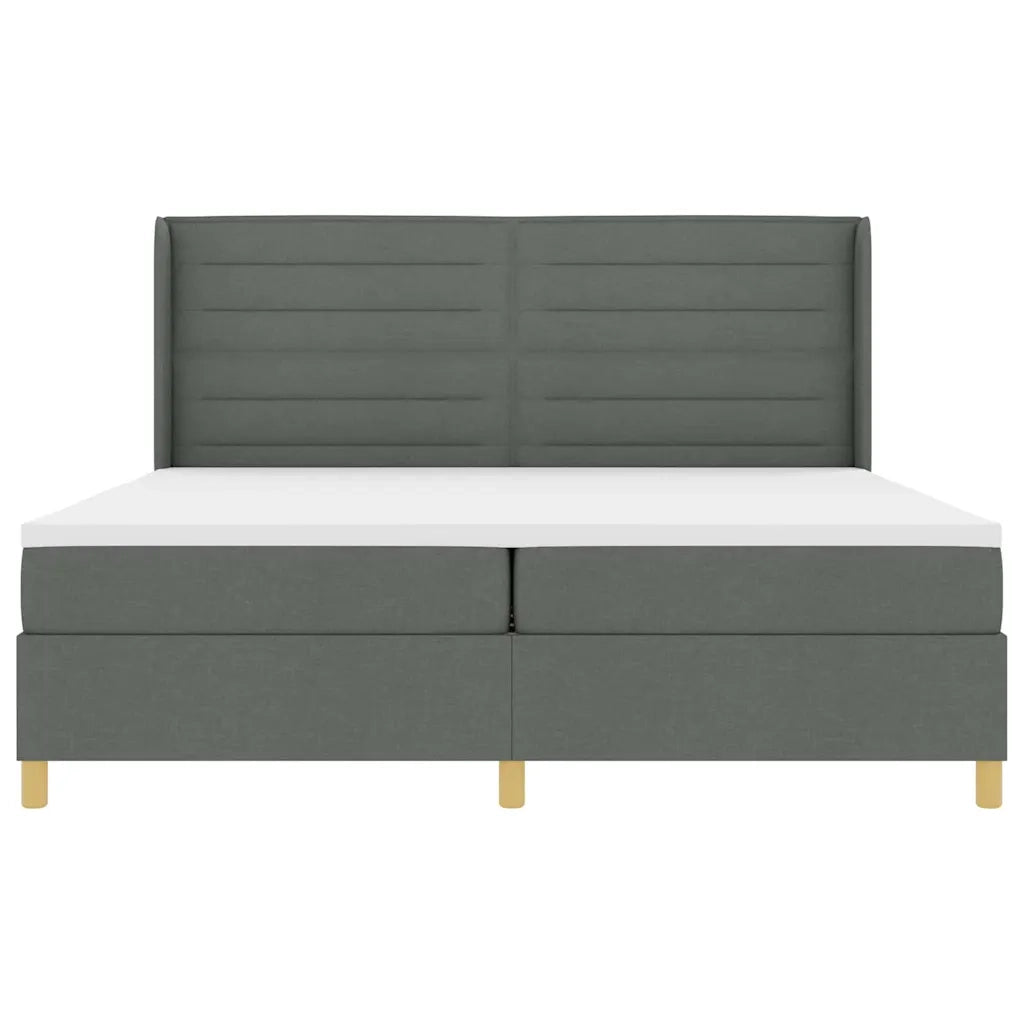 Letto a molle con materasso con led Grigio 200 x 200 cm Tessuto 3343652