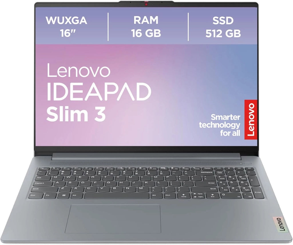 IdeaPad Slim 3 Laptop | Display WUXGA da 16" | AMD Ryzen 5 | Scheda grafica AMD Radeon | 16 GB RAM | 512 GB SSD | Windows 11 Home | QWERTZ | Grigio Arctic | 3 mesi Premium Care