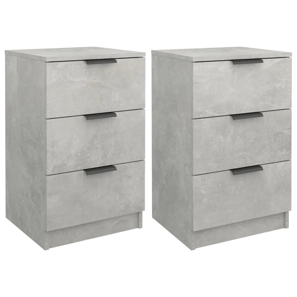 Comodini 2 pz Grigio Cemento 40x36x65 cm 811277
