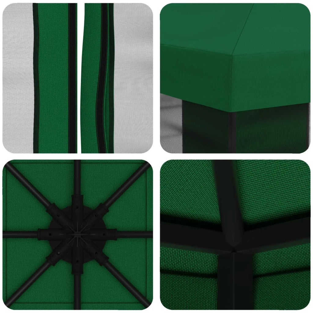 Gazebo da giardino con pareti laterali 3 x 3 m Verde 900365
