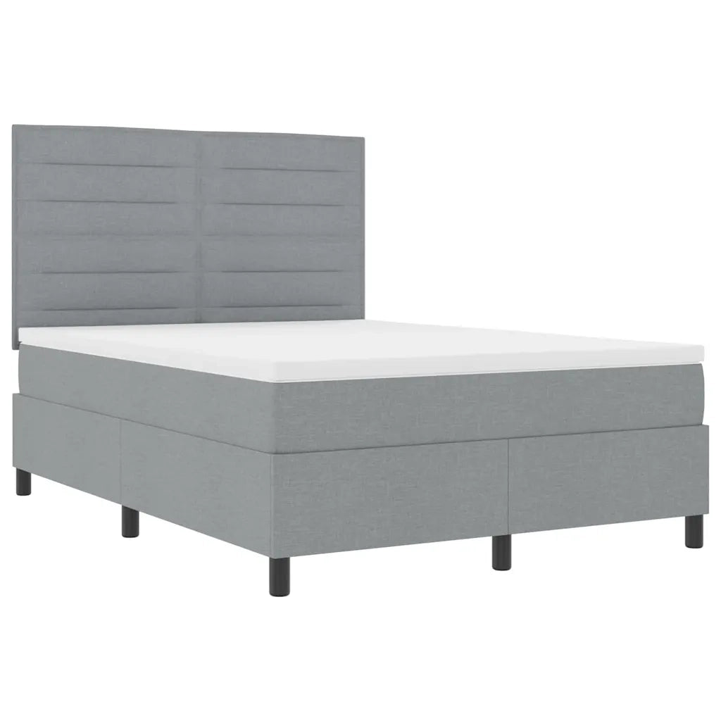 Letto a molle con materasso Grigio chiaro 140 x 190 cm Tessuto 3339308