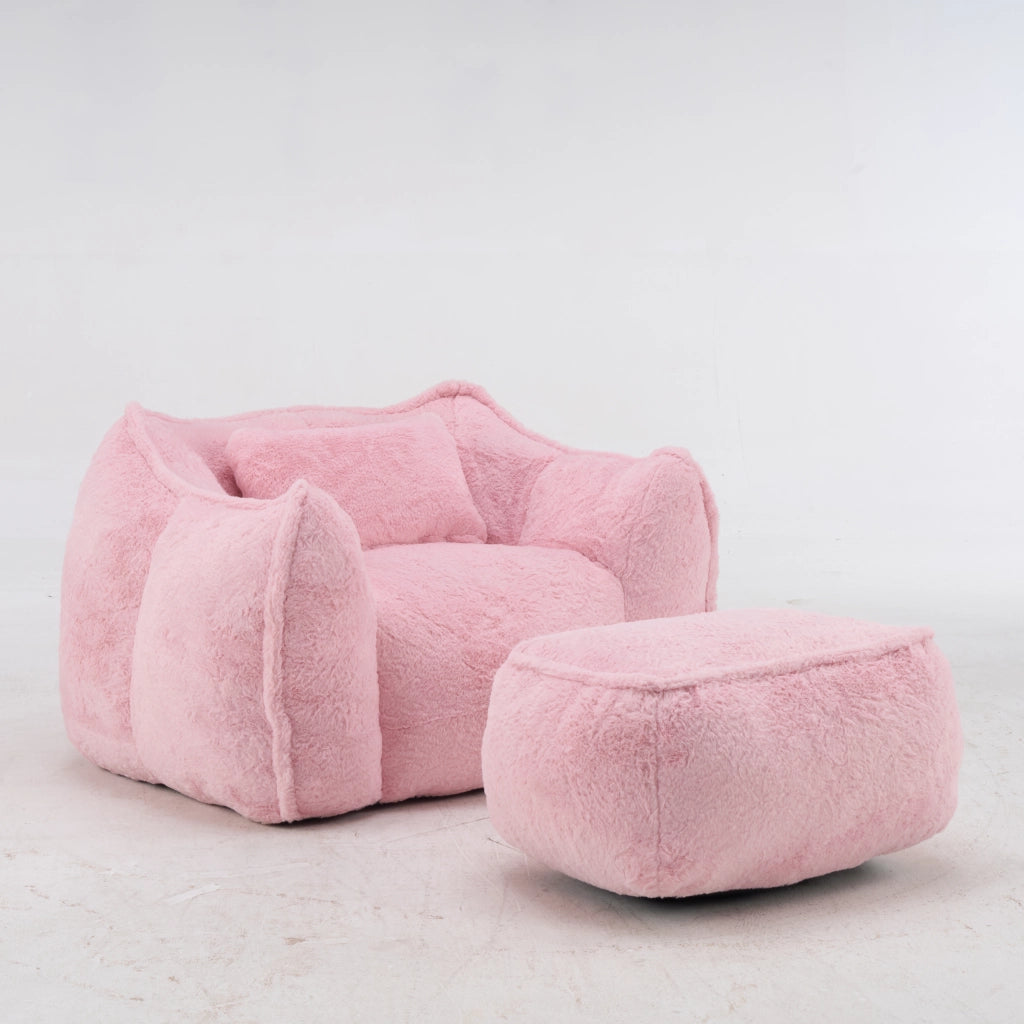 POLTRONA SACCO in pelliccia sintetica Rosa