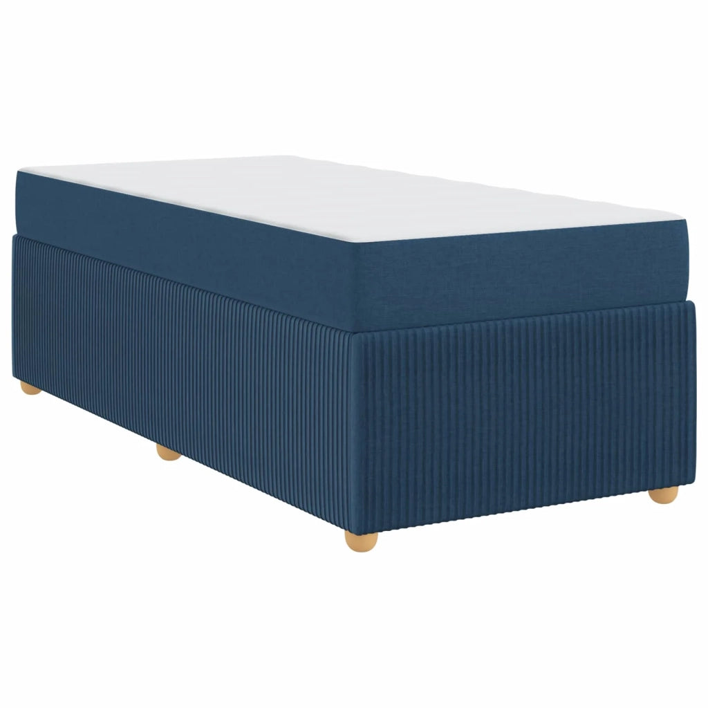 Struttura del letto con materasso Blu 90 x 190 cm Tessuto