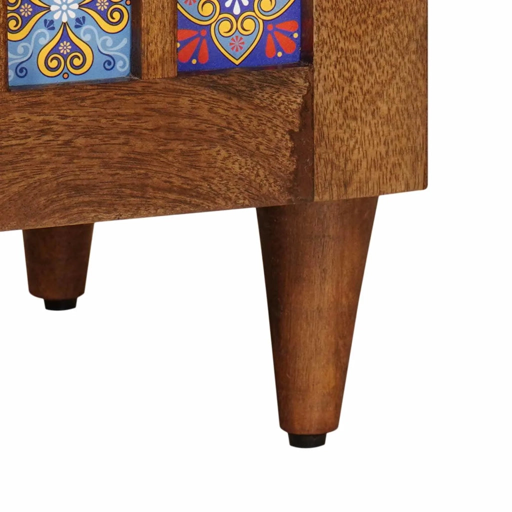 Credenza con porta Noce 60 x 33 x 75 cm Legno di mango massello