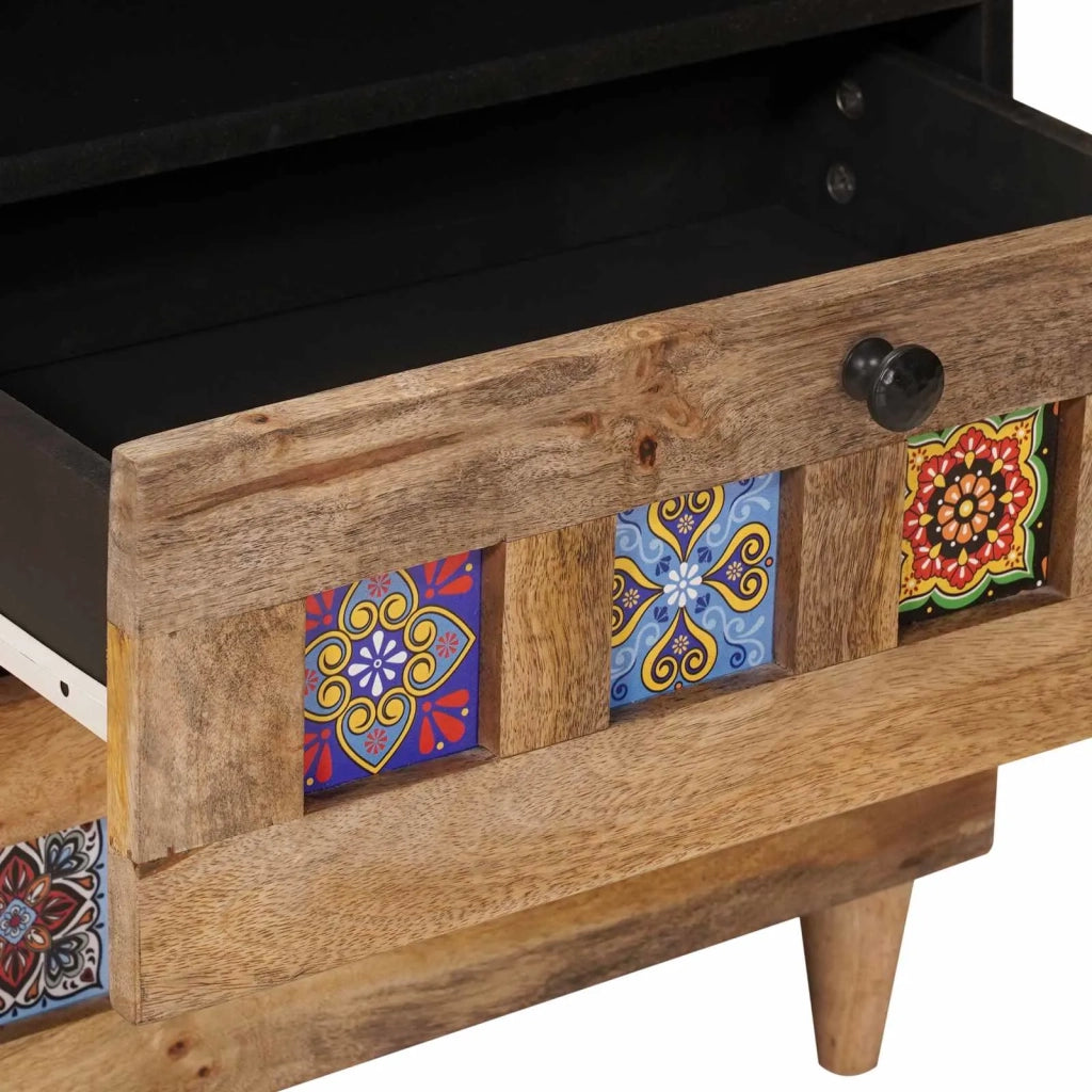 Comodino | Armadio da Notte | Mobiletto da notte con cassetto Naturale 50 x 33 x 62 cm