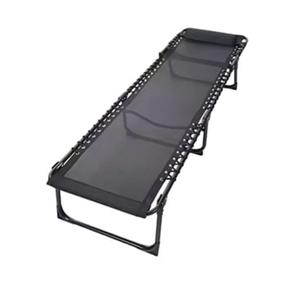 Trade Shop - Lettino Prendisole Sdraio Senza Parasole In Textilene Nero Reclinabile Giardino 483010 -