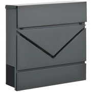 Cassetta Postale in Acciaio con Portagiornali ¨C zephmum ¨C Grigio 37x10.5x37 cm
