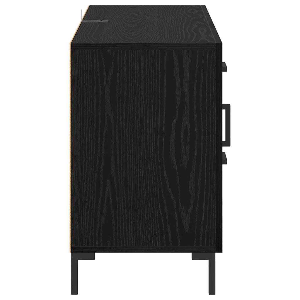 Credenza-Buffet-Armadio da cucina Rovere Nero 100 x 36 x 60 cm Legno multistrato 470305