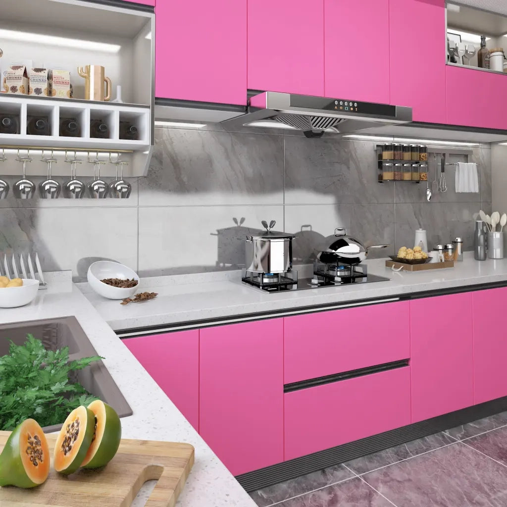 Pellicola Autoadesiva per Mobili Rosa Lucido 500x90 cm in PVC CFW1785281