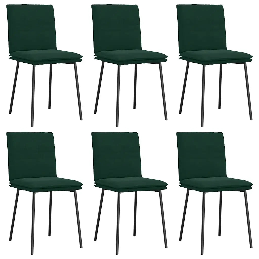 Sedie da Pranzo 6 pz Verde Scuro in Velluto