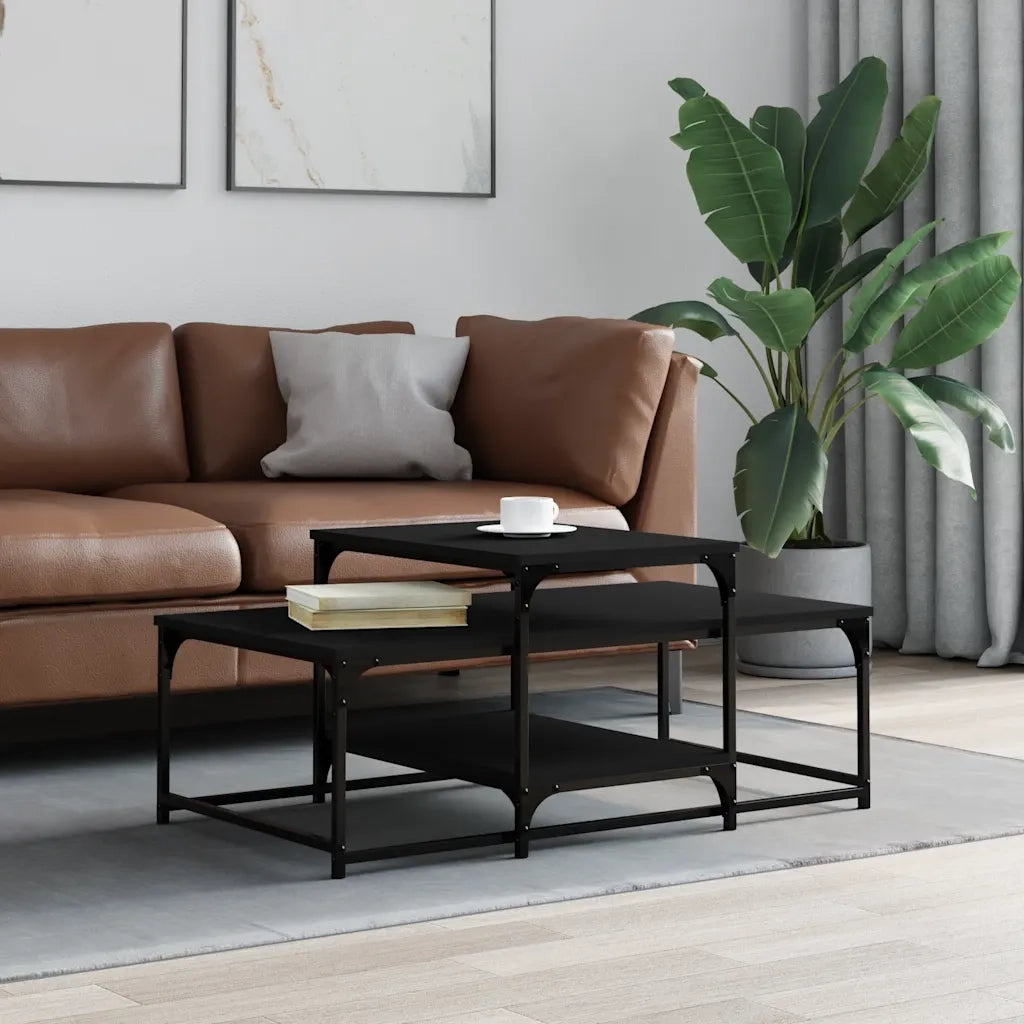Tavolino da Salotto-Tavolino da soggiorno-Tavolo Nero 102x60x45 cm in Legno Multistrato