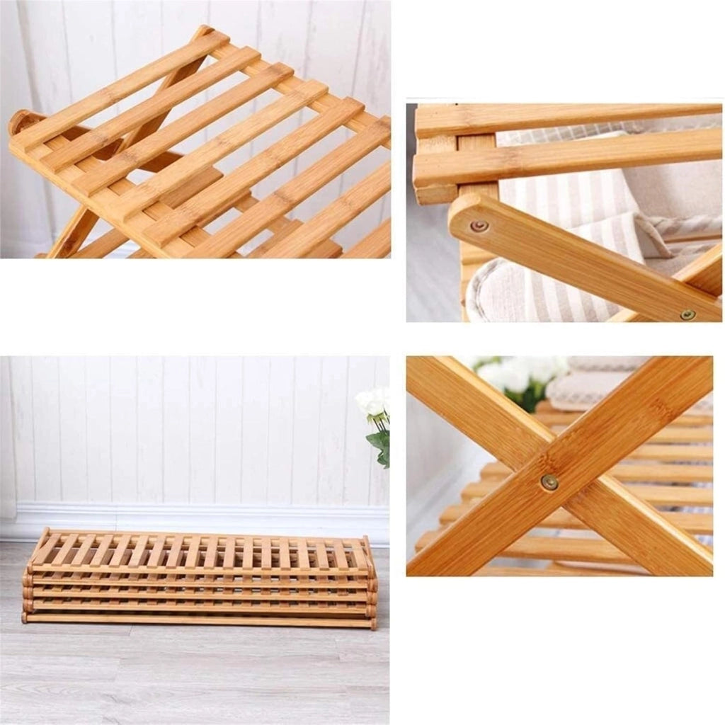 scarpiera Scarpiera per la casa Shoe Rack Scarpiera Pieghevole Scarpiera Multifunzionale Scatola per Scarpe in bambù Naturale Antipolvere (Dimensioni : 5Tier)