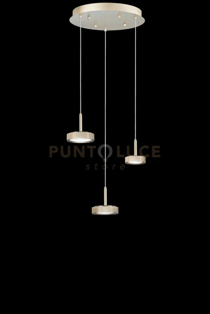 SOSPENSIONE NINA 3 LUCI ORO 3000K 1440LM 24W D.35CM VETRI ACQUISTABILI SEPARATAMENTE
