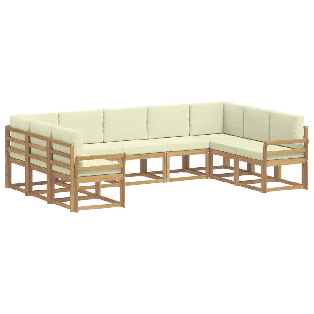 Set di divani da esterno 9 pz Bianco e Crema 3388219