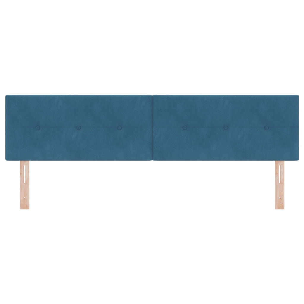 Testata LED  con bottoni in tessuto blu scuro 90 cm in velluto