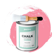 Chalk Paint Vernice a Gesso 750ml + Pennello Tondo in Legno Pack ROSA ARMONICO - Pittura per Mobili Senza Carteggiare