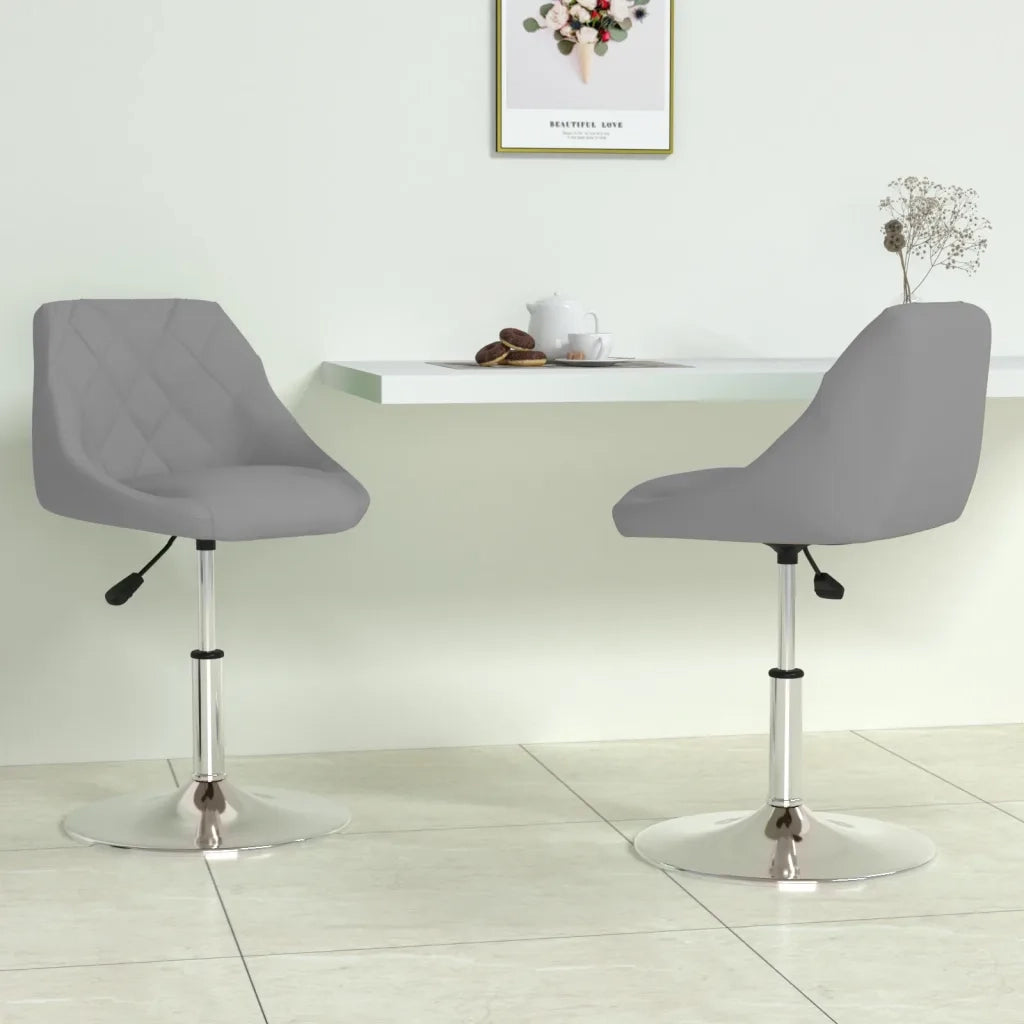 Sedie da Pranzo Girevoli 2 pz Grigio Chiaro in Vellutocod mxl 94874
