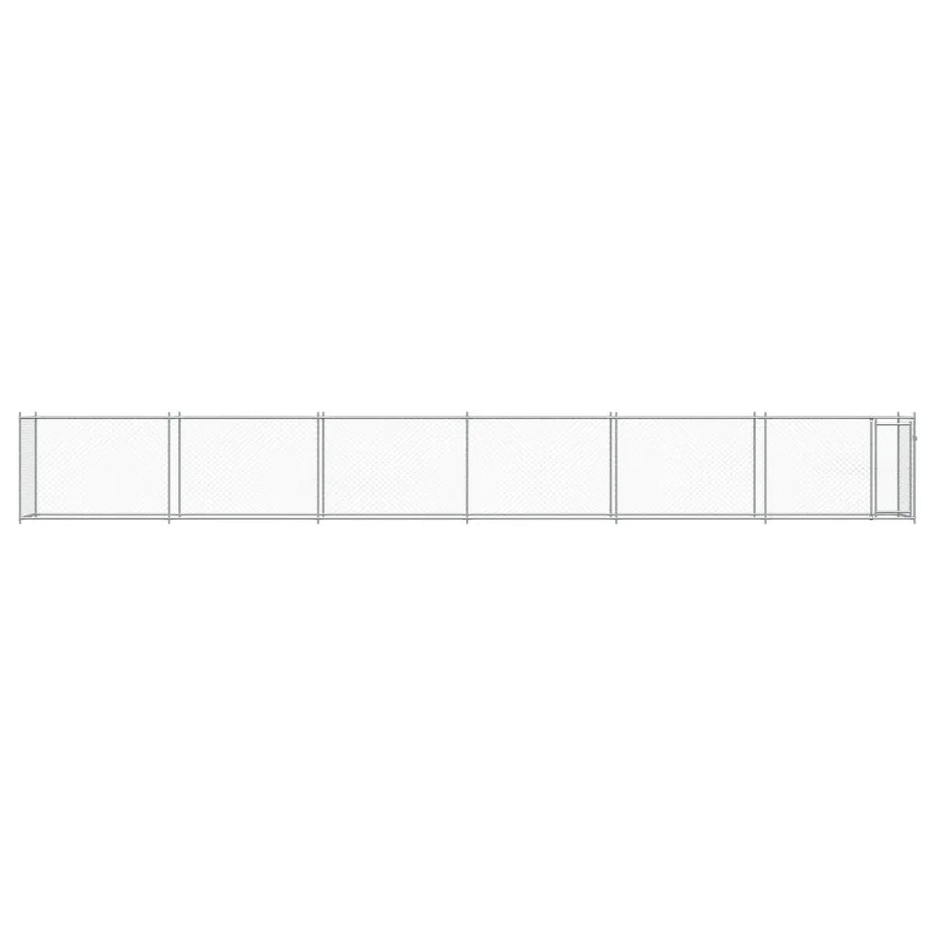 Gabbia per Cani con Porta Grigia 12x2x1,5 m in Acciaio Zincato 3209582