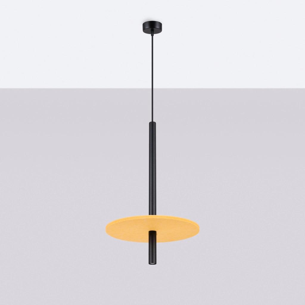 Lampada a sospensione FELTRO 1 nero/giallo