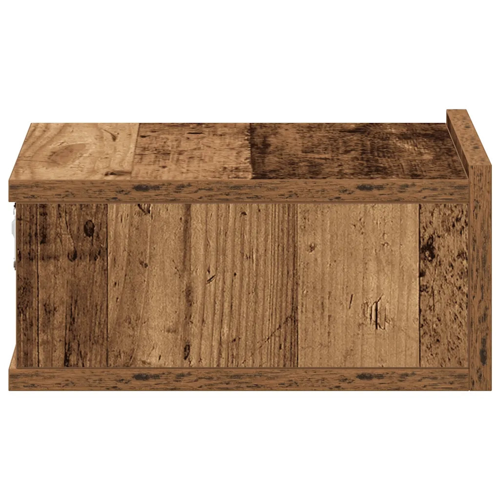 Comodino Pensile-Tavolino da notte Legno Antico 40x30x15 cm in Legno Multistrato
